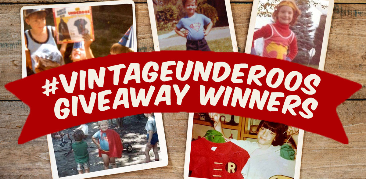 #VintageUnderoos Giveaway Winners Banner image for our winners